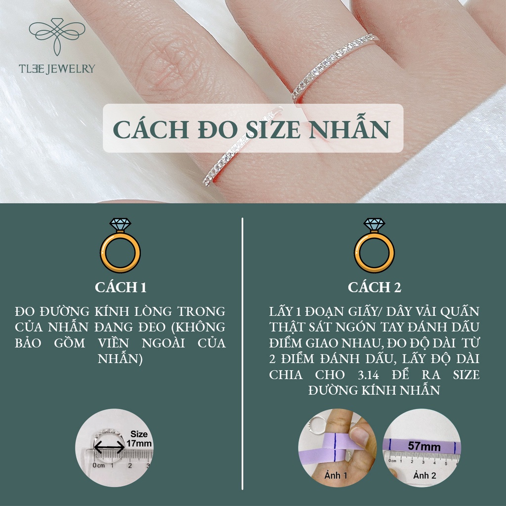Nhẫn bạc nữ TLEE đính một hàng đá sang trọng NCJ A0154