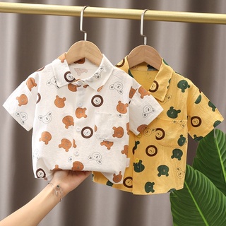 Áo bé trai, áo sơ mi đũi gấu cho bé 8-20kg