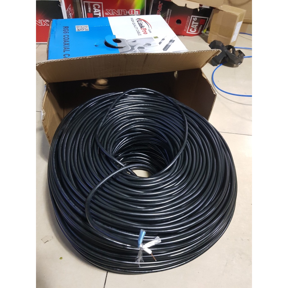 Cuộn 50m cáp đồng trục RG6 Tri Shield chống nhiễu DELTALINK LinkPro