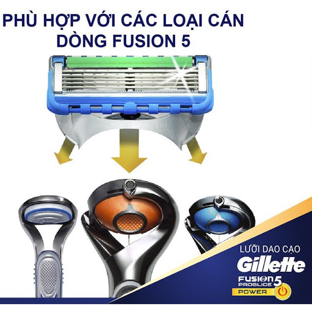 [Đức] Dao cạo râu máy cao cấp 5 lưỡi Gillette Fusion Proglide Power (Cán Dao + Lưỡi Dao + Đầu bảo vệ)