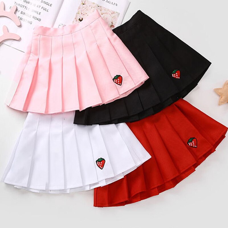 Fashion 5-12 Years Children Girls College Style Student Performance Pleated Skirts Bottom Clothes