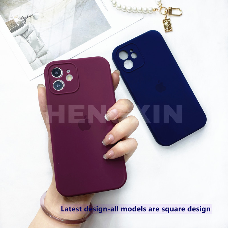 Ốp điện thoại mềm dạng lỏng thiết kế hình vuông cho Iphone 7 7plus 8 8plus x xr xs 11 12promax