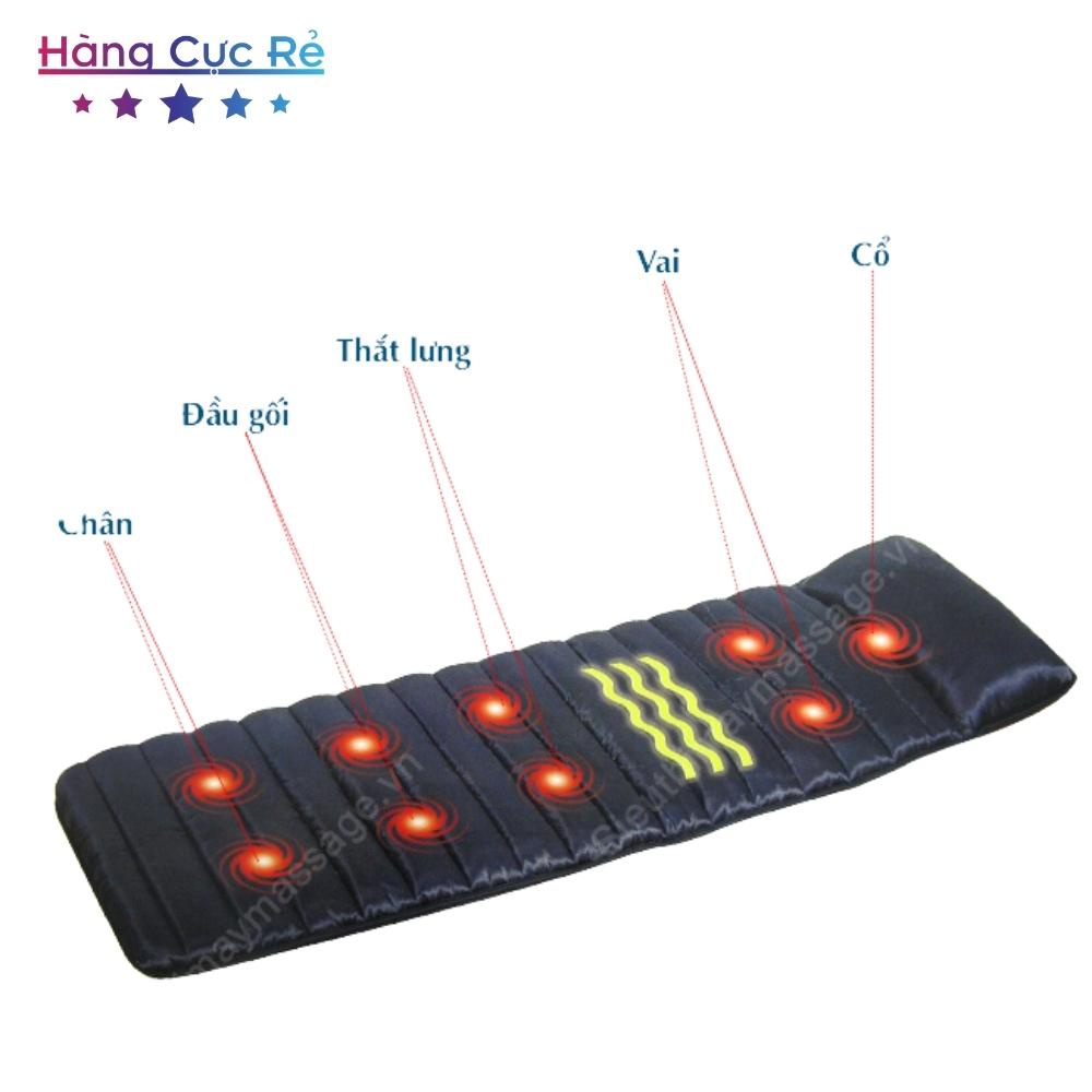 Đệm massage ôtô xoa bóp giảm đau mát xa lưng, có remote điều khiển, tặng Tẩu sạc HCR332 - Shop Hàng Cực Rẻ