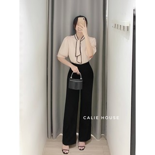 Áo sơ mi lụa cổ Z thời trang Calie House A191