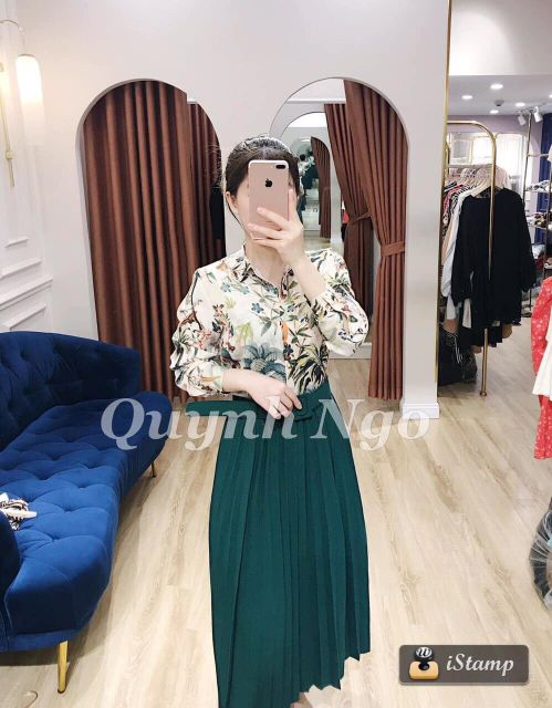Chân váy xếp li màu kèm đai vuông hàng Quảng Châu | BigBuy360 - bigbuy360.vn