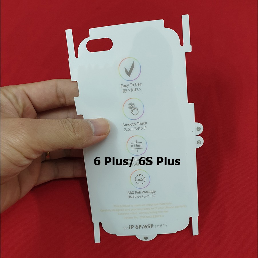 Miếng dán PPF loại xịn phủ full 99% lưng viền chống trầy xước mặt sau IPhone 6 Plus 6S Plus