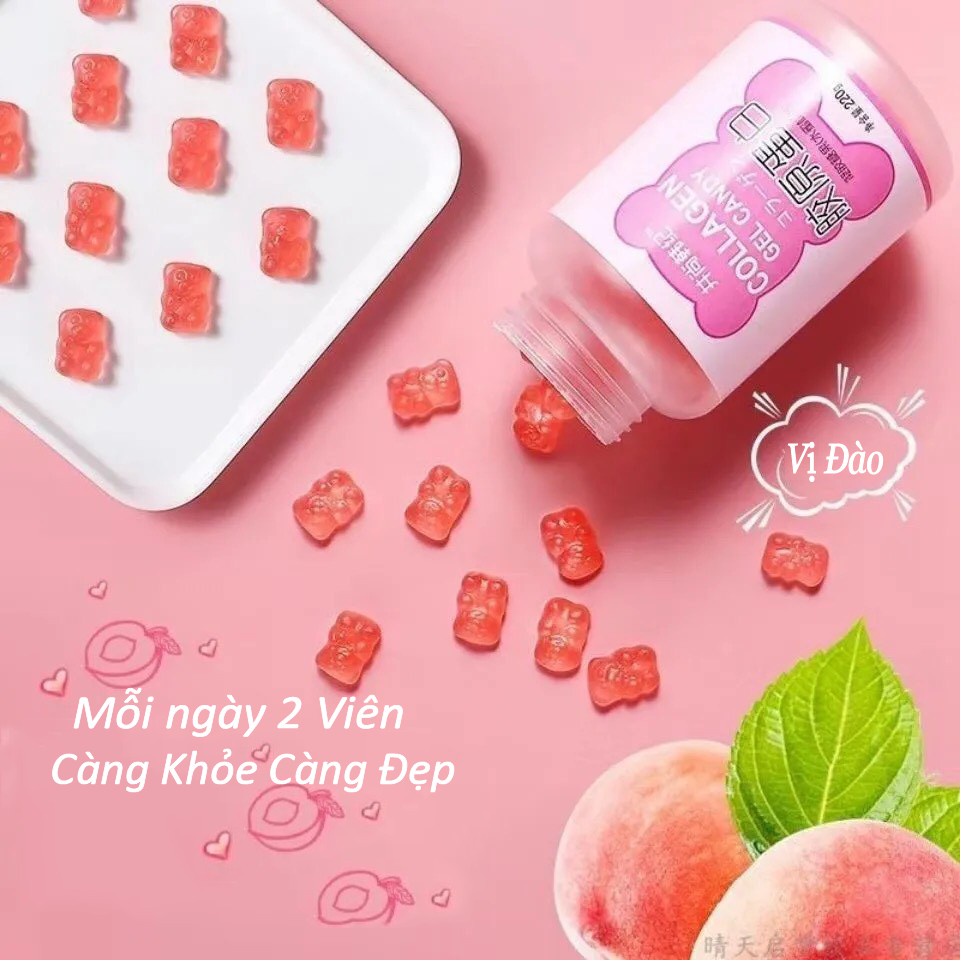 Kẹo dẻo Collagen Gel Candy Bear Nhật Bản Làm Đẹp Da Dày Móng