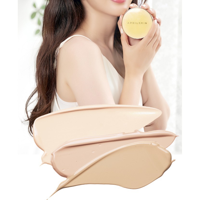 Phấn Nước Hoa Cúc Siêu Mỏng Mịn April Skin Real Calendula Ampoule Glow Cushion SPF50+PA++++ 13g | BigBuy360 - bigbuy360.vn