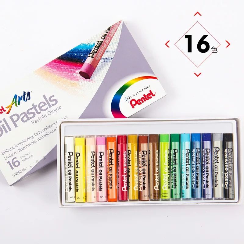 Sáp Màu Dầu Pentel Oil Pastel 16 màu PHN-16 | Màu Sắc Tươi Sáng | An Toàn Không Độc Hại