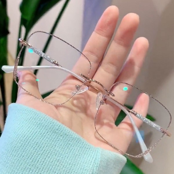 Kính Mát Không Gọng Đính Kim Tuyến Lấp Lánh Thời Trang Cho Nữ