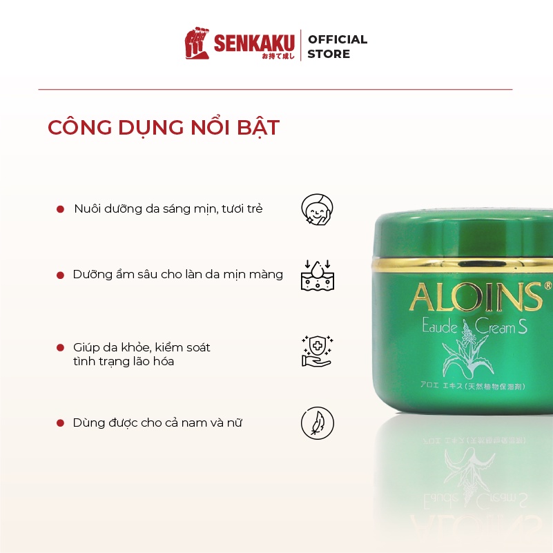 Kem dưỡng Aloins nhật Senkaku trắng da và dưỡng ẩm toàn thân Lô Hội Eaude Cream 185g | BigBuy360 - bigbuy360.vn