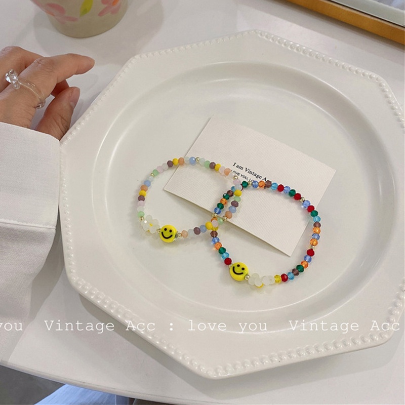 vòng cổ / Vòng Tay / vòng cổ Hình Hoa Cúc Mặt Cười Đính Pha Lê Nhiều Màu Sắc Phong Cách Hàn Quốc