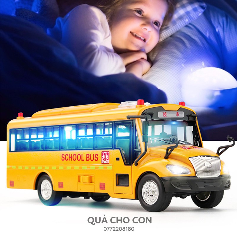 ĐỒ CHƠI Ô TÔ XE BUÝT CHO BÉ - XE BUS CÓ ĐÈN VÀ ÂM THANH CHẠY ĐÀ