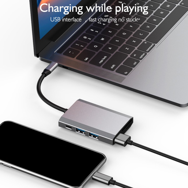 Đế Sạc Đa Năng 6 Trong 1 Usb 3.0 + Hdmi-Compatible + Pd + Sd + Tfhd 4k | BigBuy360 - bigbuy360.vn