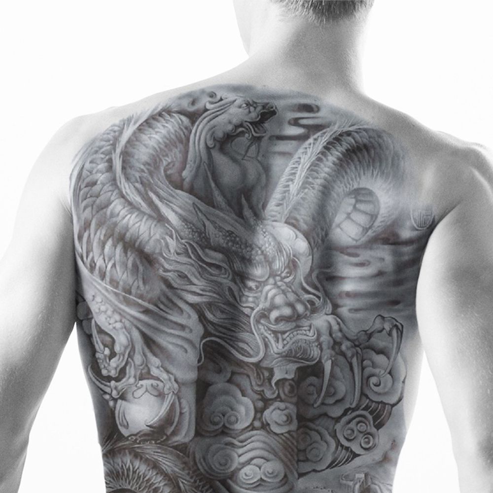 Hình xăm dán chuyển nước decal không thấm nước họa tiết hổ rồng sói siêu ngầu dáng ngực và lưng đẹp mắt cho nữ