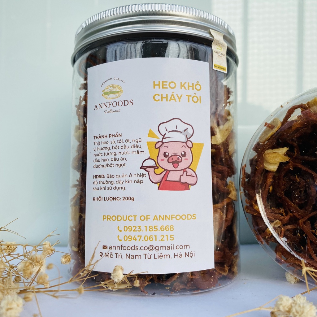 Heo Khô Cháy Tỏi Heo Khô Cháy Tỏi Xé Sợi Loại Ngon An Toàn Vệ Sinh Thực Phẩm - Annfoods | BigBuy360 - bigbuy360.vn