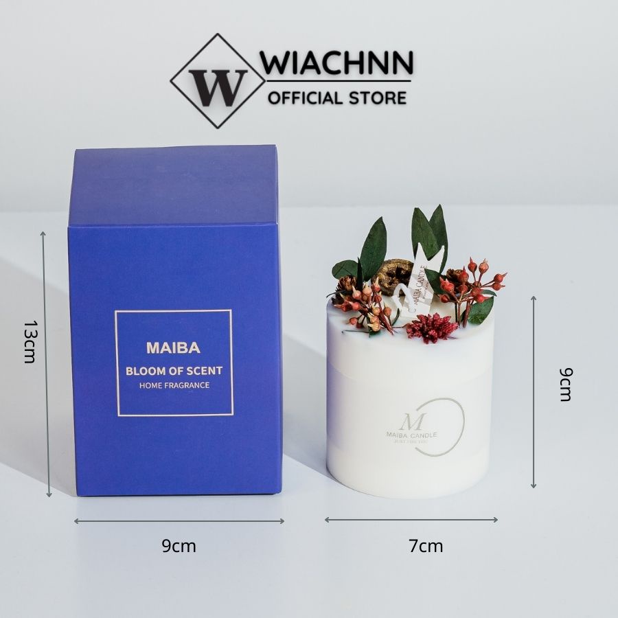 Nến Thơm Hoa Khô Bốn Mùa WIACHNN Handmade Sáp Đậu Nành Hương Tự Nhiên Khử Mùi Decor