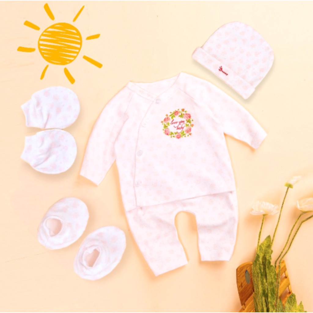 Đồ bộ dài tay cho bé trai bé gái sơ sinh cúc cài giữa, Quần áo sơ sinh chất cotton mềm mát cho bé Thị Nắng Store