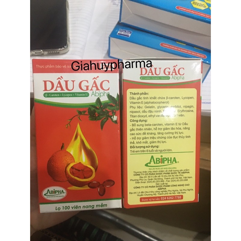 Dầu Gấc Abipha -bổ sung vitamin A sáng mắt đẹp da ( lọ 100v)