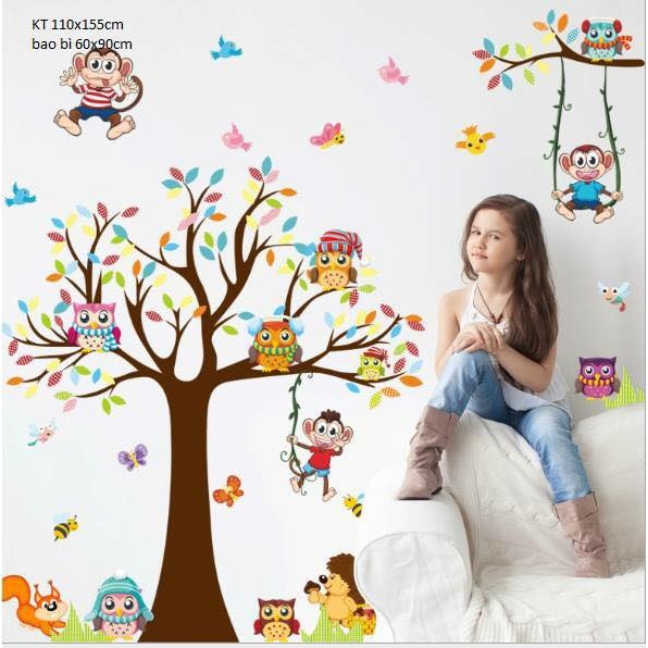 Decal dán tường vườn thú 05 | BigBuy360 - bigbuy360.vn