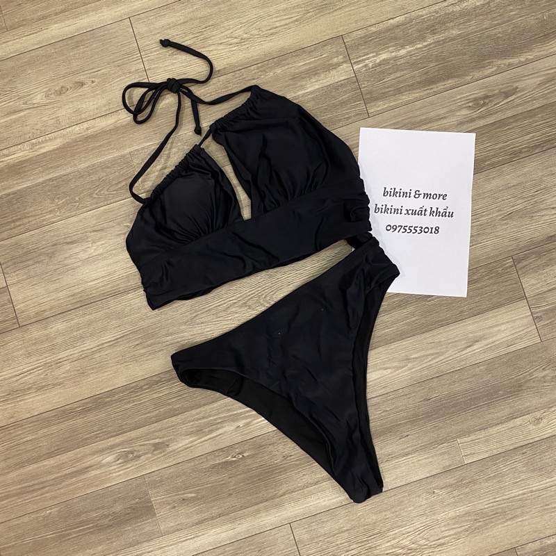 [BKN836] &lt;ÂU&gt; BODYSUIT ĐEN CUTOUT LỆCH VAI GIẢ BIKINI