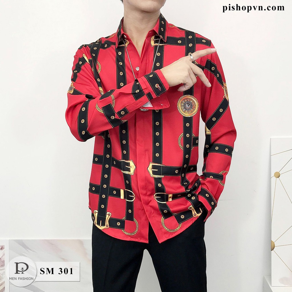  Áo sơ mi nam dài tay họa tiết đẹp ngẫu nhiên, chất lụa hàn quốc htstore | BigBuy360 - bigbuy360.vn