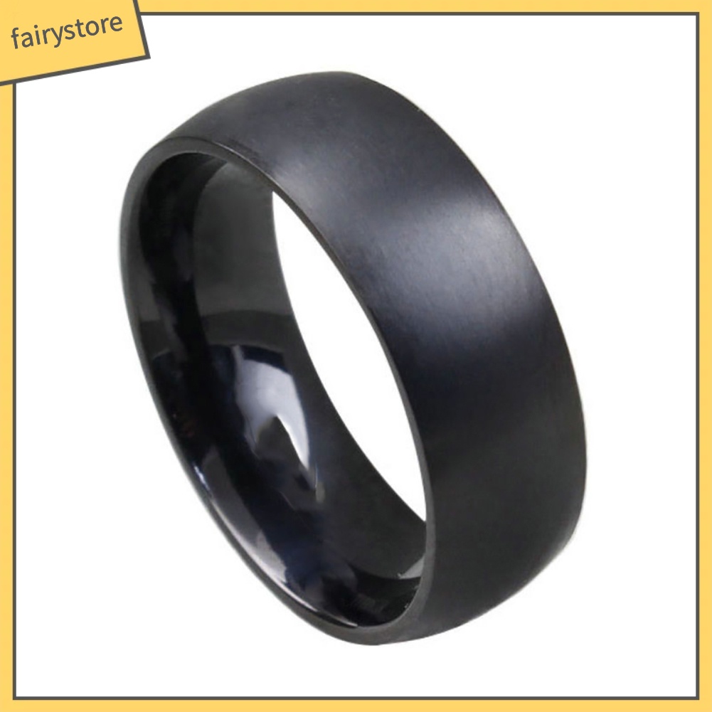 Nhẫn Thép Titan 8mm Màu Trơn Cá Tính Cho Nam