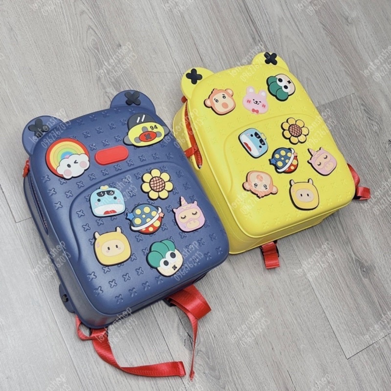 [HÀNG CÓ SẴN] Balo cho bé gắn sticker, balo hoạt hình cao cấp siêu bền đẹp