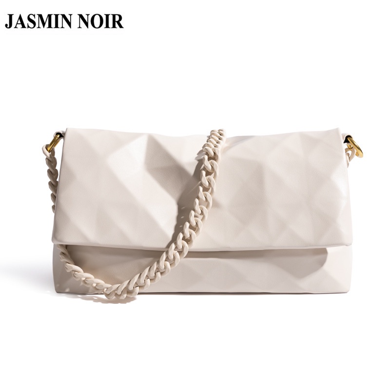 Túi đeo vai JASMIN NOIR dáng vuông chất da PU phong cách đơn giản thời trang dành cho nữ