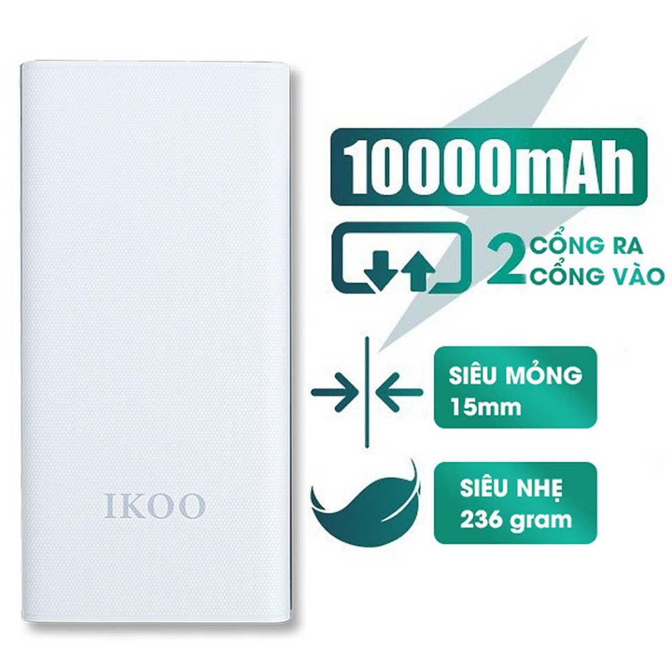 Pin Sạc Dự Phòng IKOO WK-155 Dung Lượng 10.000 mAh