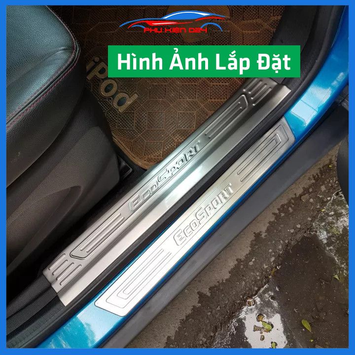 Bộ ốp bậc cửa trong ngoài nẹp bước chân Ecosport 2018-2023 Inox chống trầy trang trí xe