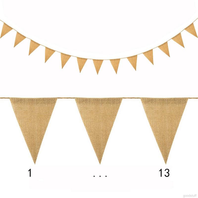 Christmas wedding party decoration 13 pieces of linen triangle flag
