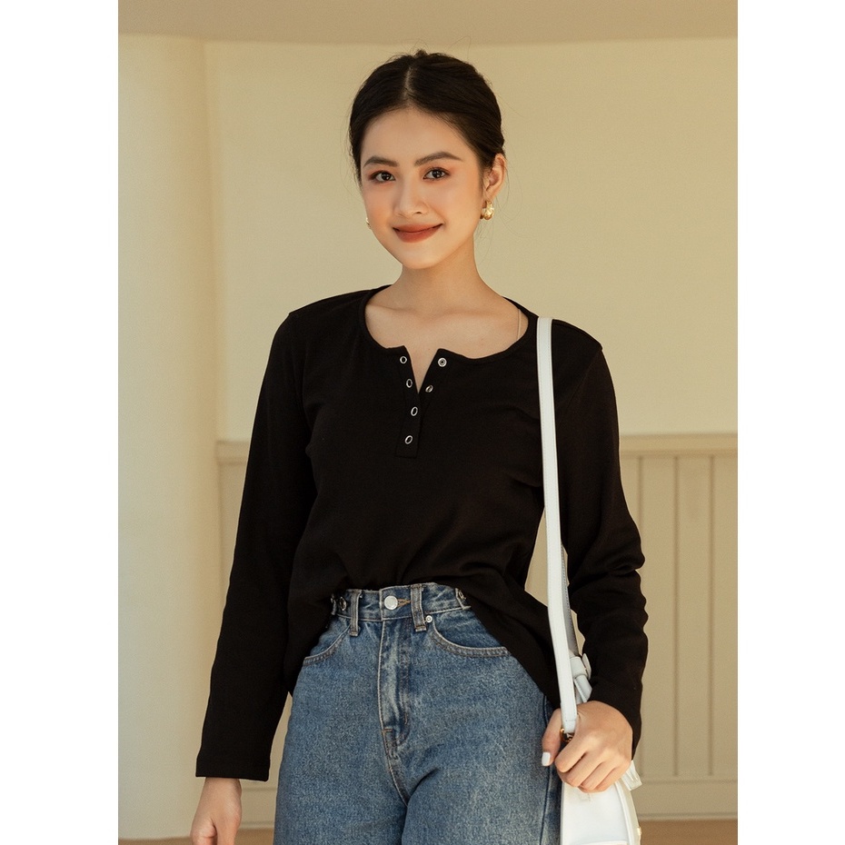 OLV - Áo Longsleeve Top in Black