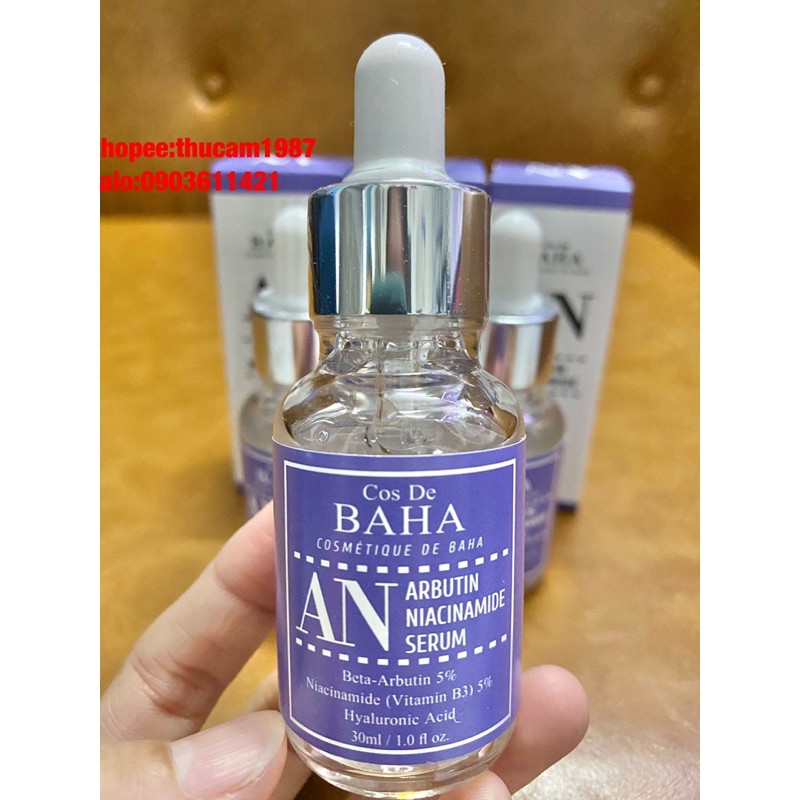 Serum trắng sáng da giảm thâm, hắc sắc tố da Cos De BAHA Arbutin 5% + Niacinamide 5% 30ml.