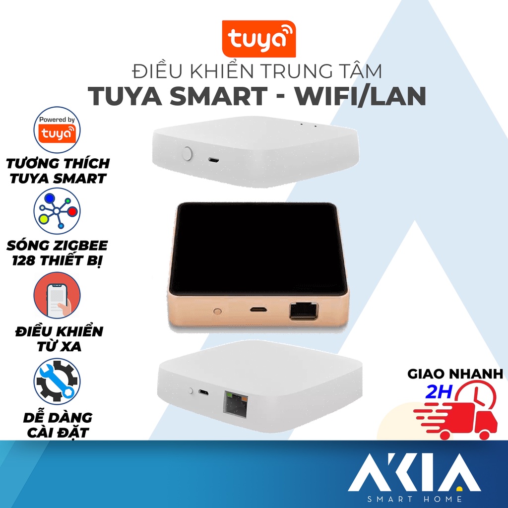 Bộ điều khiển trung tâm AKIA Zigbee 3.0 - Hub Tuya Zigbee tương thích SmartLife, Kết nối các thiết bị Tuya Zigbee