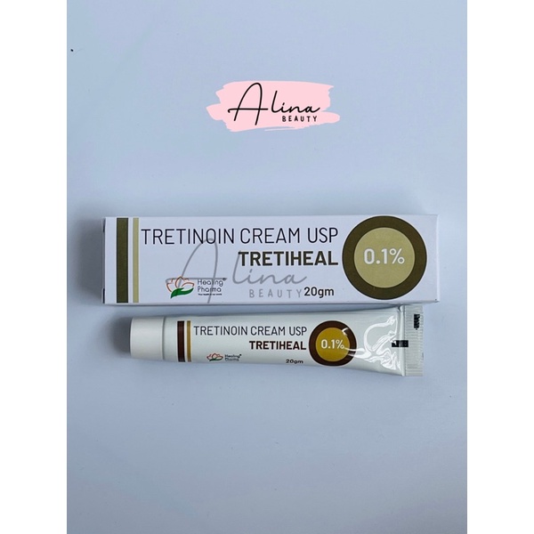 Tretinoin Tretiheal CREAM USP [Date mới] Tretinoin 0.1%, 0.05%, 0.025% Kem giảm mụn, chống lão hóa 20g