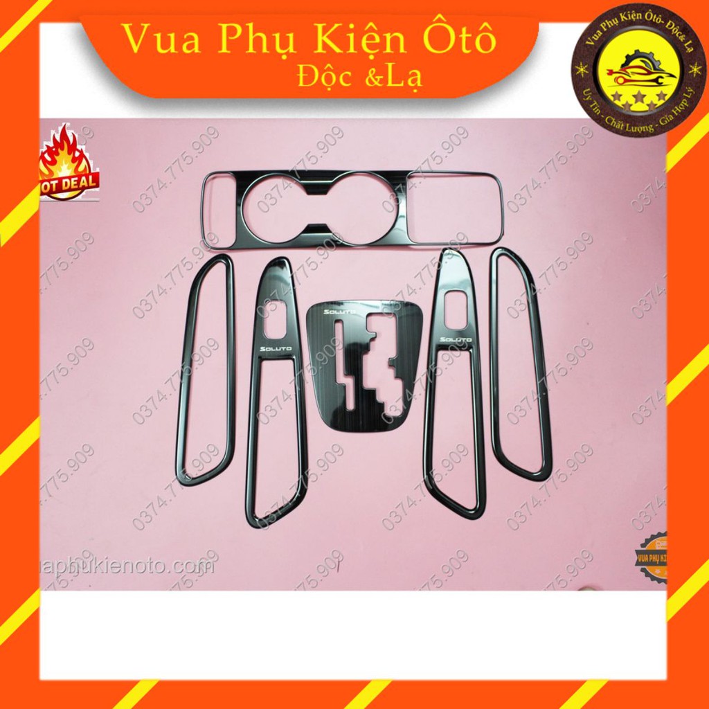 Ốp nội thất Kia Soluto titan phay xước cao cấp