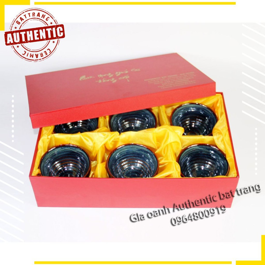 BỘ QUÀ TẶNG TẾT/TẶNG GIA ĐÌNH-SET 06 BÁT ĂN CƠM  MEN  HỎA BIẾN CAO CẤP-SANG TRỌNG kèm Hộp - Gia Oanh Authentic bat trang