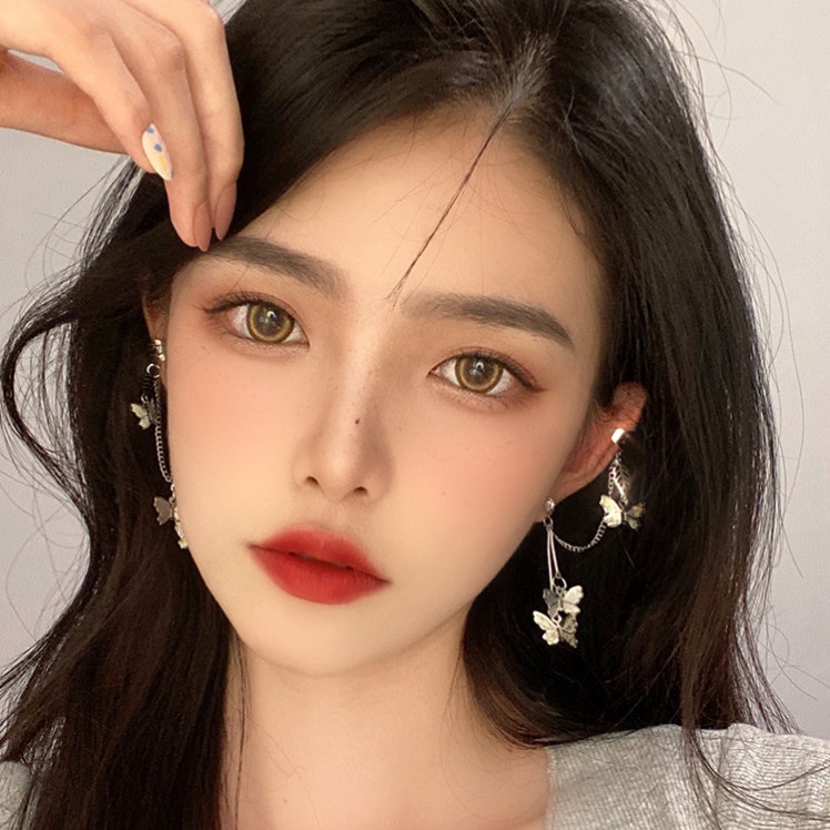 Khuyên Vành Tai Dáng Dài Họa Tiết Bướm Thời Trang Mới