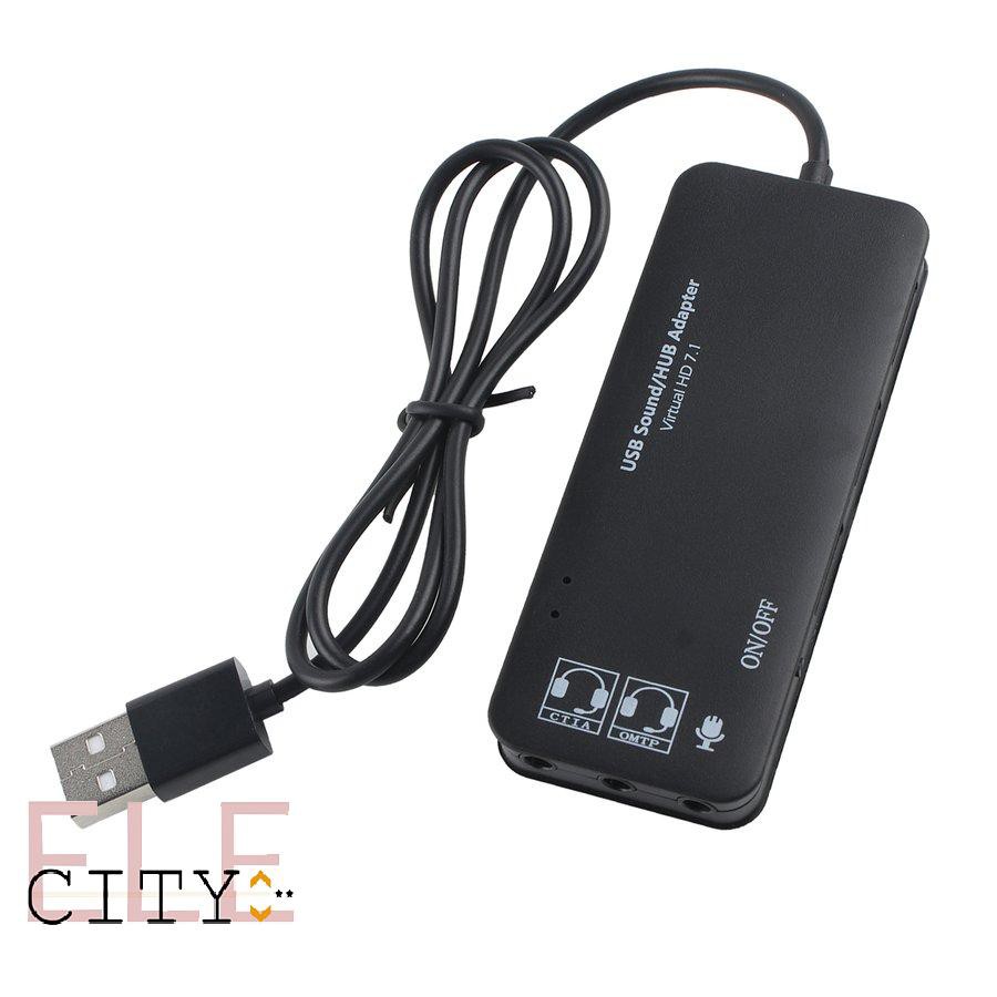 888ele⚡3 Port USB2.0 Hub External USB Sound Card No External Driver Stereo Sound Card
