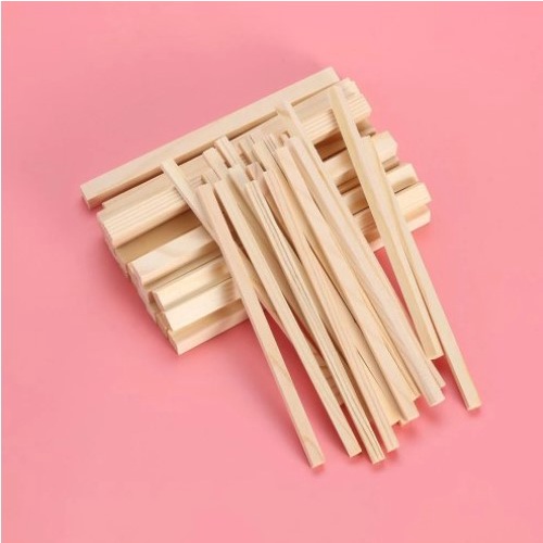 Thanh gỗ vuông, cạnh 1.5cm, đủ độ dài, thanh gỗ thông vuông, làm handmade, mô hình, trang trí, vân đẹp