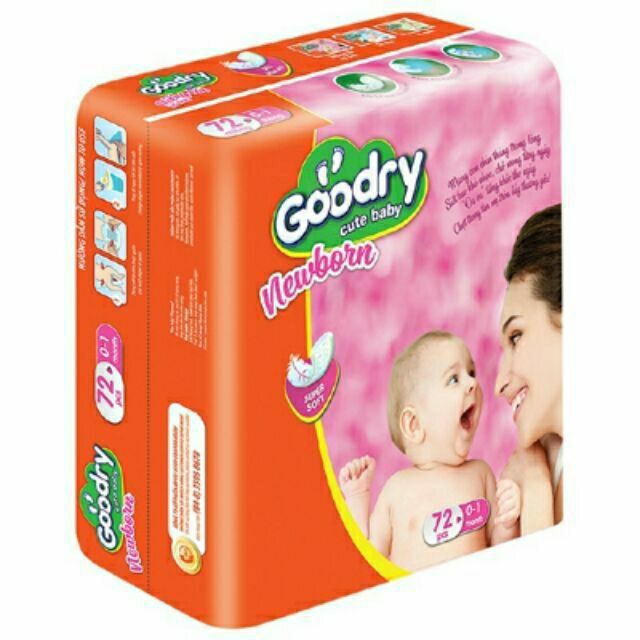 Lót sơ sinh newborn Goodry 72 miếng