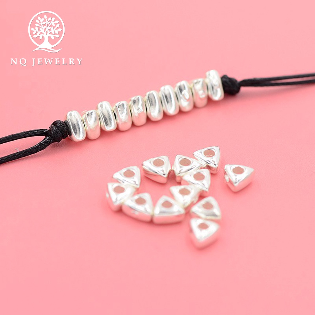 Combo 10 cái charm bạc xỏ ngang tam giác - NQ Jewelry