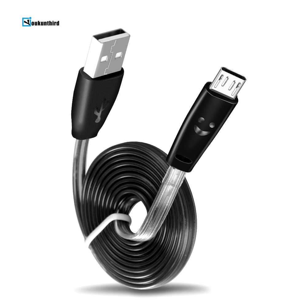 Dây Cáp Sạc Dữ Liệu Micro Usb Có Đèn LED Tiện Dụng Cho Điện Thoại Android