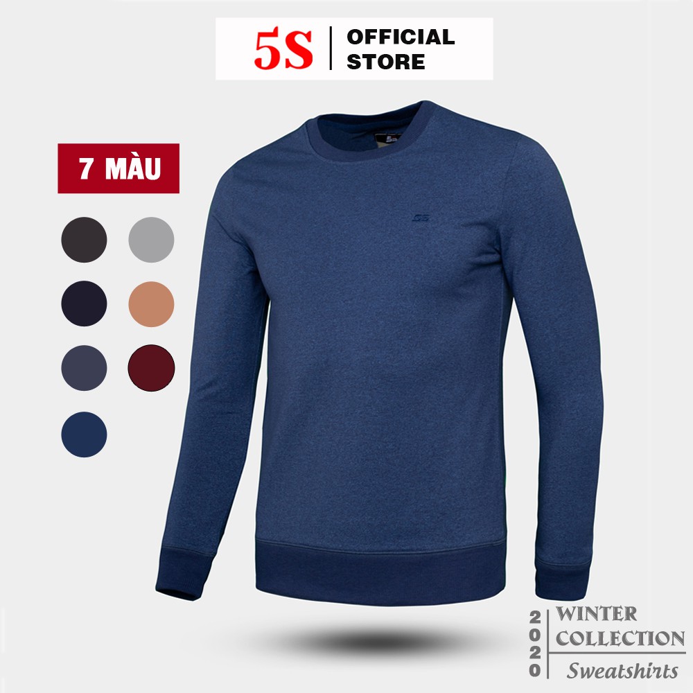 Áo Nỉ Nam Trơn 5S Cổ Tròn (7 màu),Phom Ôm Trẻ Trung, Màu Sắc Cơ Bản Dễ Phối Đồ
