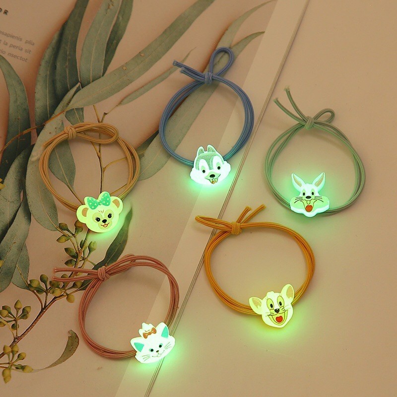 Dây Cột Tóc Dạ Quang Phát Sáng Hình Dễ Thương, Dây Cột Tóc Hàn Quốc Đẹp