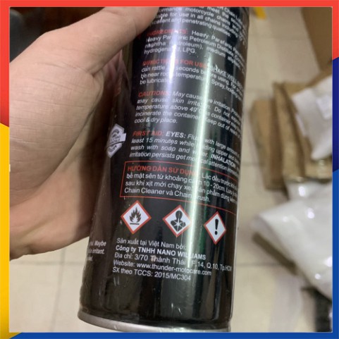 CHAI XỊT BÔI TRƠN SÊN THUNDER CHAIN LUBE ( MADE IN VIET NAM CHÍNH HÃNG)