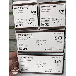 Chỉ phẫu thuật Tự Tiêu CPT TRUSTIGUT 1/0 2/0 3/0 4/0 5/0 6/0  - Dùng Cấy Chỉ Tự Tiêu sau 2-3 tuần