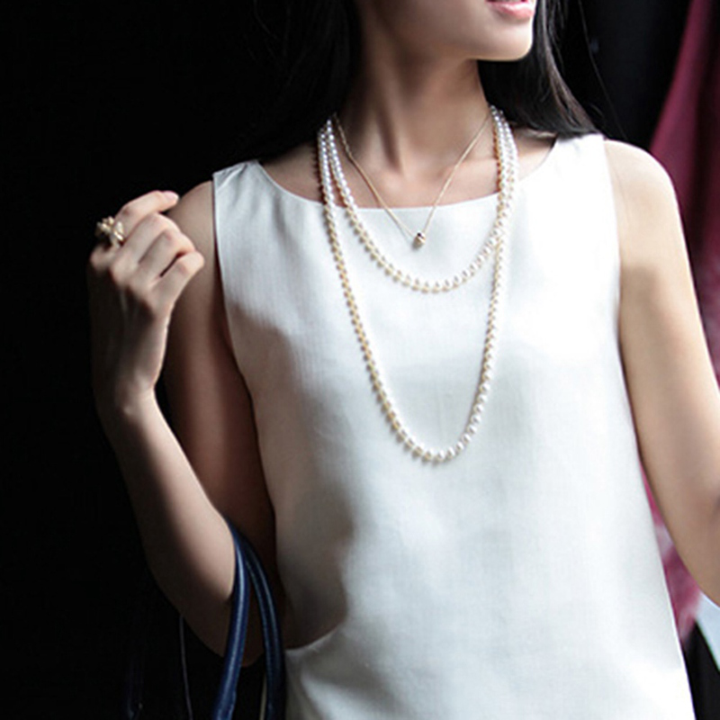 Dây Chuyền Ngọc Trai Dài 150cm Thời Trang