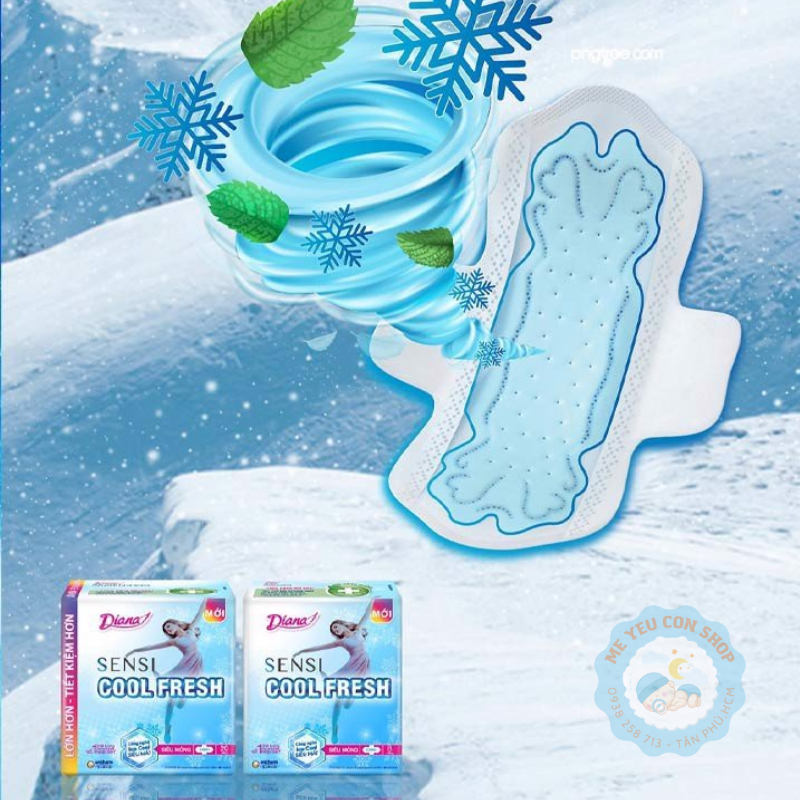 [Tặng 2 miếng BVS đêm] GÓI 20 miếng Băng vệ sinh Diana Sensi Cool Fresh siêu mỏng cánh 23cm (katydang)